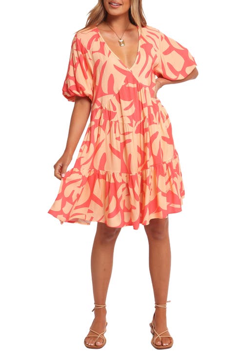 Corinna Puff Sleeve Tiered Minidress