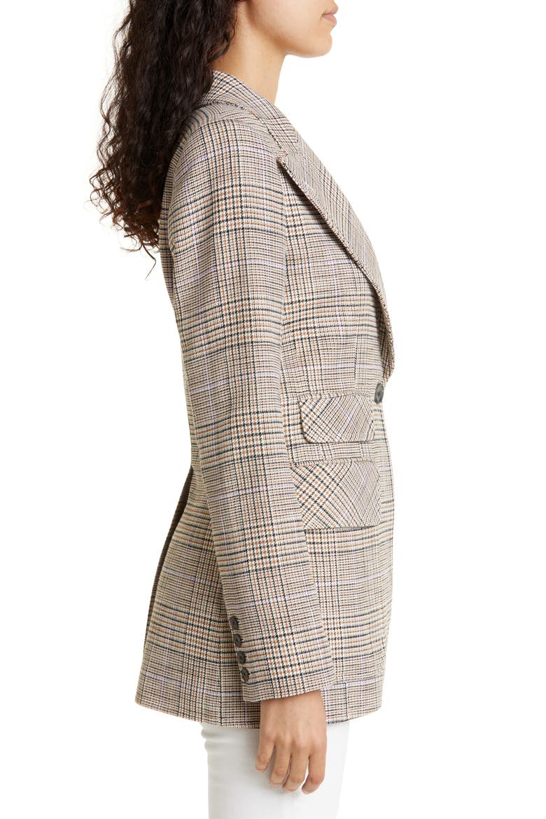 Glen Plaid Peaked Lapel Blazer, Alternate, color, NEUTRAL GLEN CHECK
