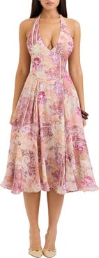 HOUSE OF CB Solada Floral Halter Midi Sundress
