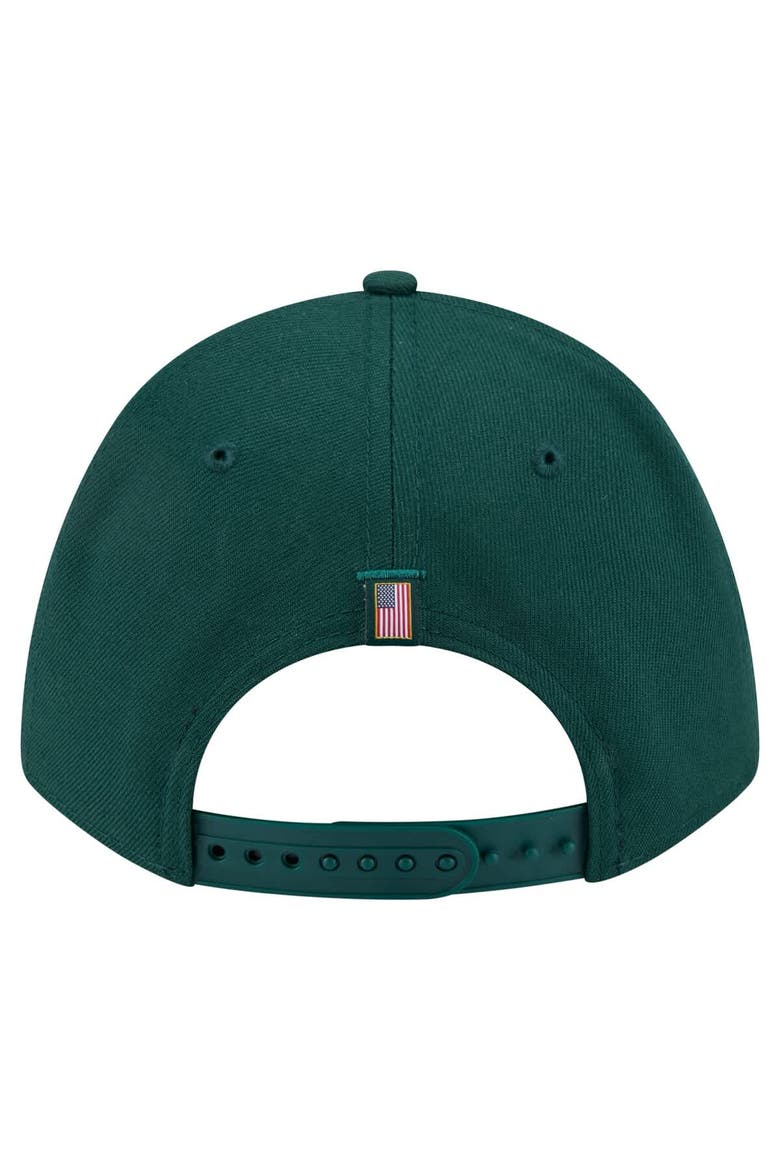 Men's New Era Green Athletics American Flag 9FORTY M-Crown A-Frame Adjustable Hat, Alternate, color, Green