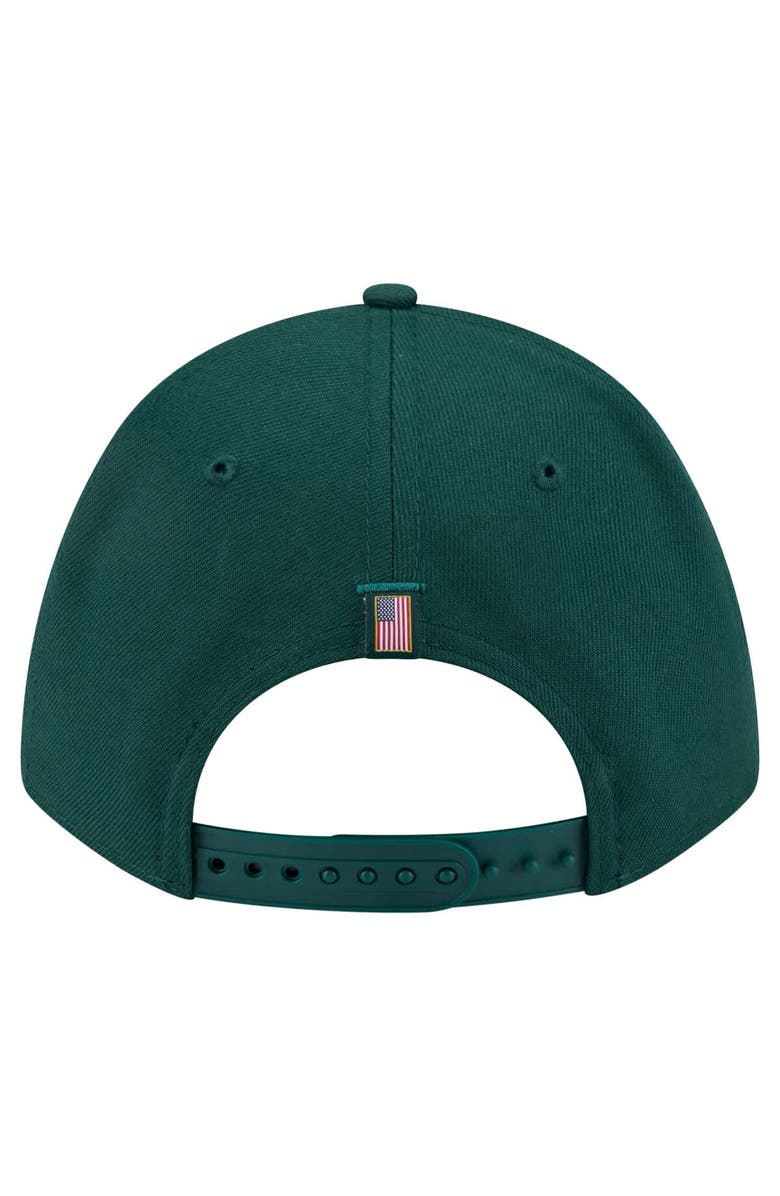 New Era Men's New Era Green Athletics American Flag 9FORTY M-Crown A-Frame Adjustable Hat, Alternate, color, Green