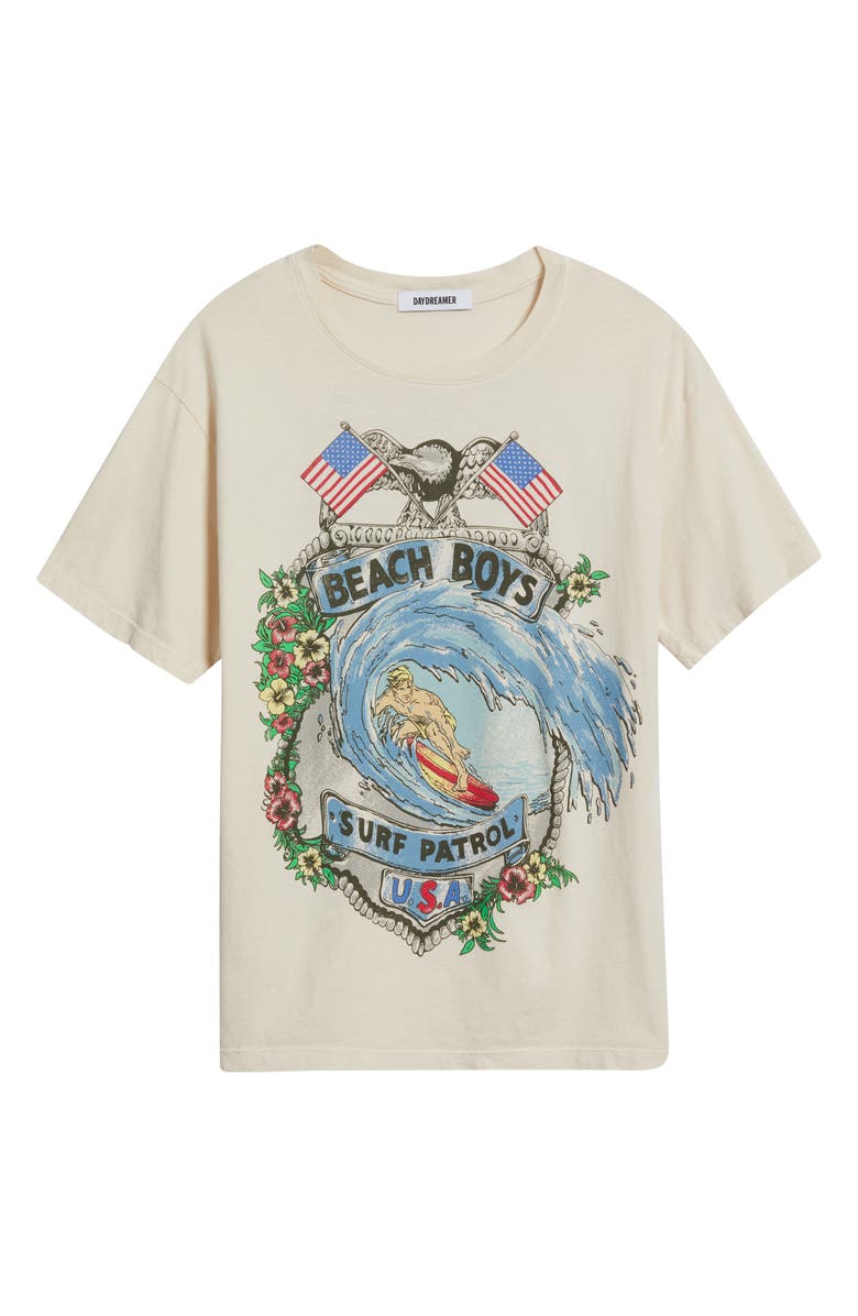 Daydreamer Beach Boys Surf Patrol Cotton Graphic T-Shirt, Alternate, color, Dirty White