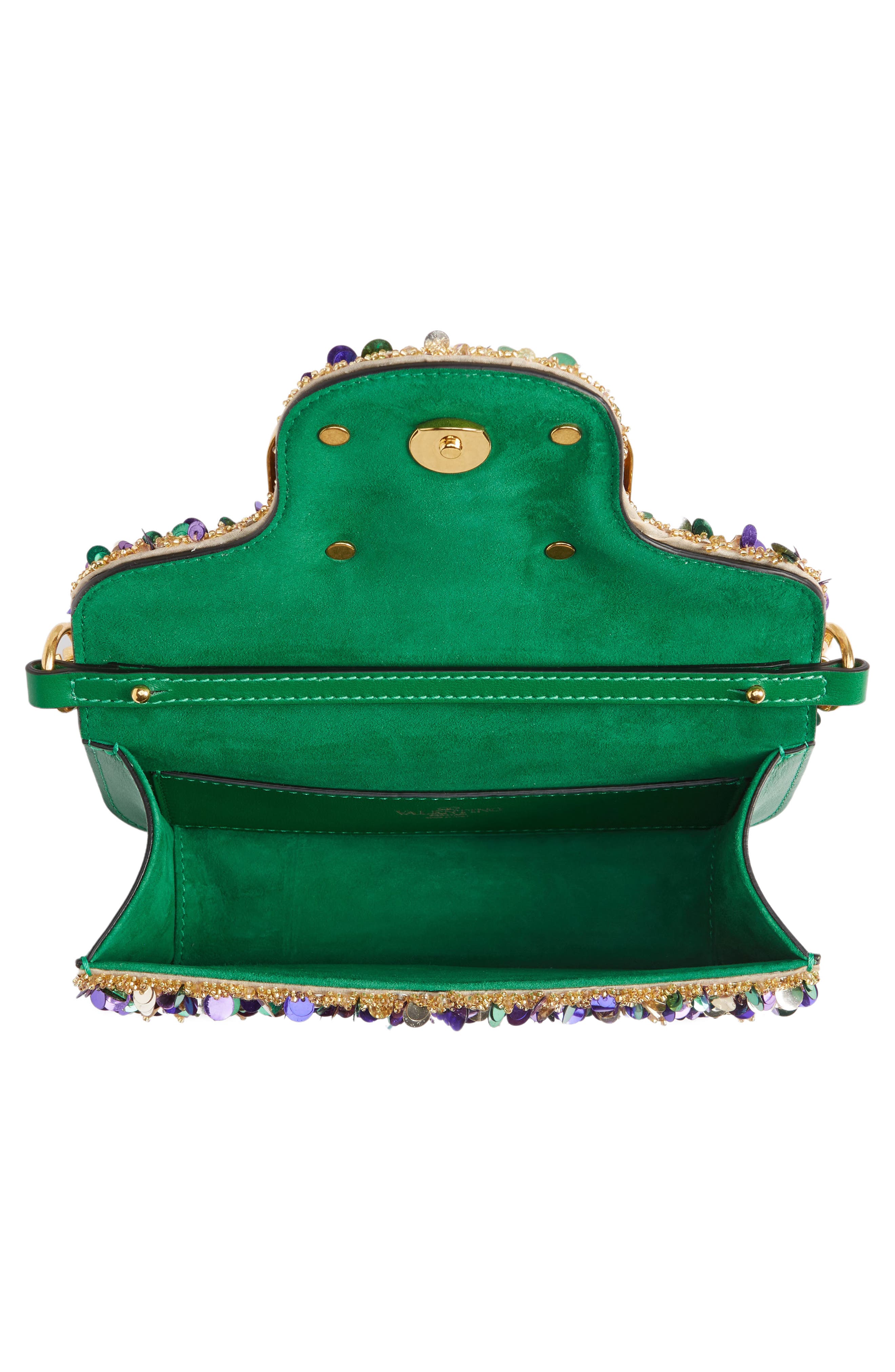 Valentino Garavani Small Locò Embellished Silk Shoulder Bag, Alternate, color, 
