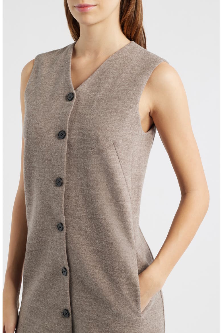 Wool & Cotton Blend Shift Minidress, Alternate, color, MOLE DARK