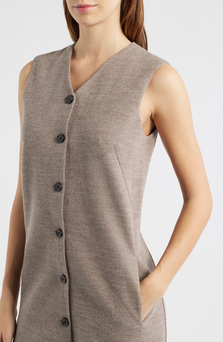 COS Wool 
Cotton Blend Shift Minidress, Alternate, color, Mole Dark