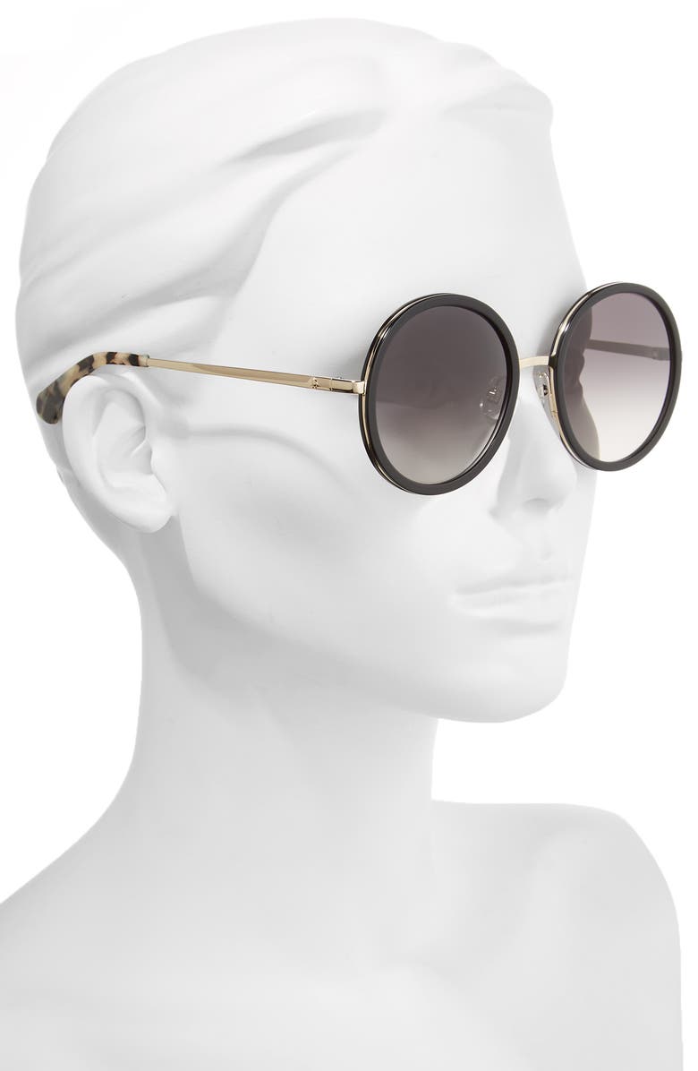 Kate Spade New York lamonica 54mm gradient lens round sunglasses, Alternate, color, 