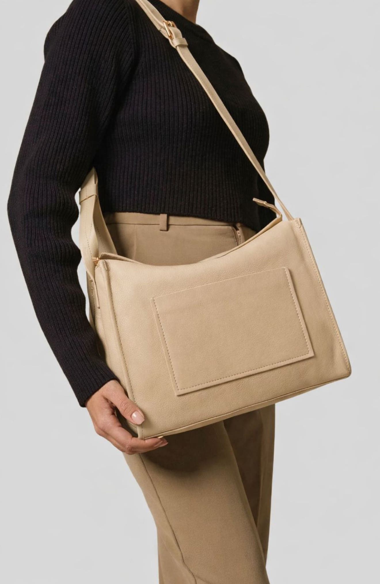 Brigitte Leather Crossbody Bag, Alternate, color, OATMEAL