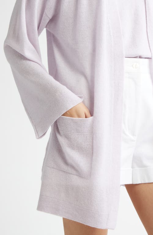 Johnstons Of Elgin Gauzy Cashmere Cardigan In Lavender