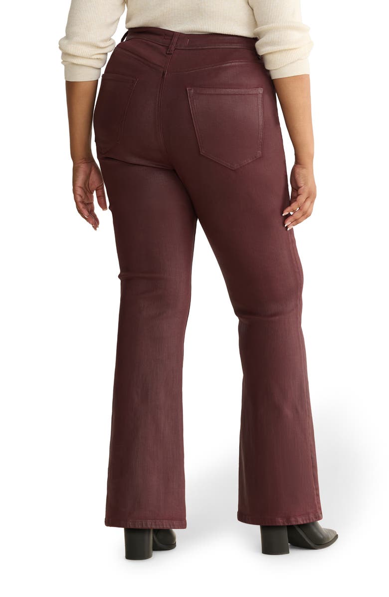WARP+WEFT NAO Coated High Waist Bootcut Jeans, Alternate, color, Coated Oxblood