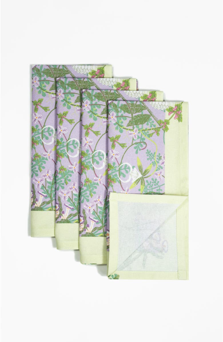 Bond & Grace Lovescape Dinner Napkins - Set of Four, Main, color, Purple