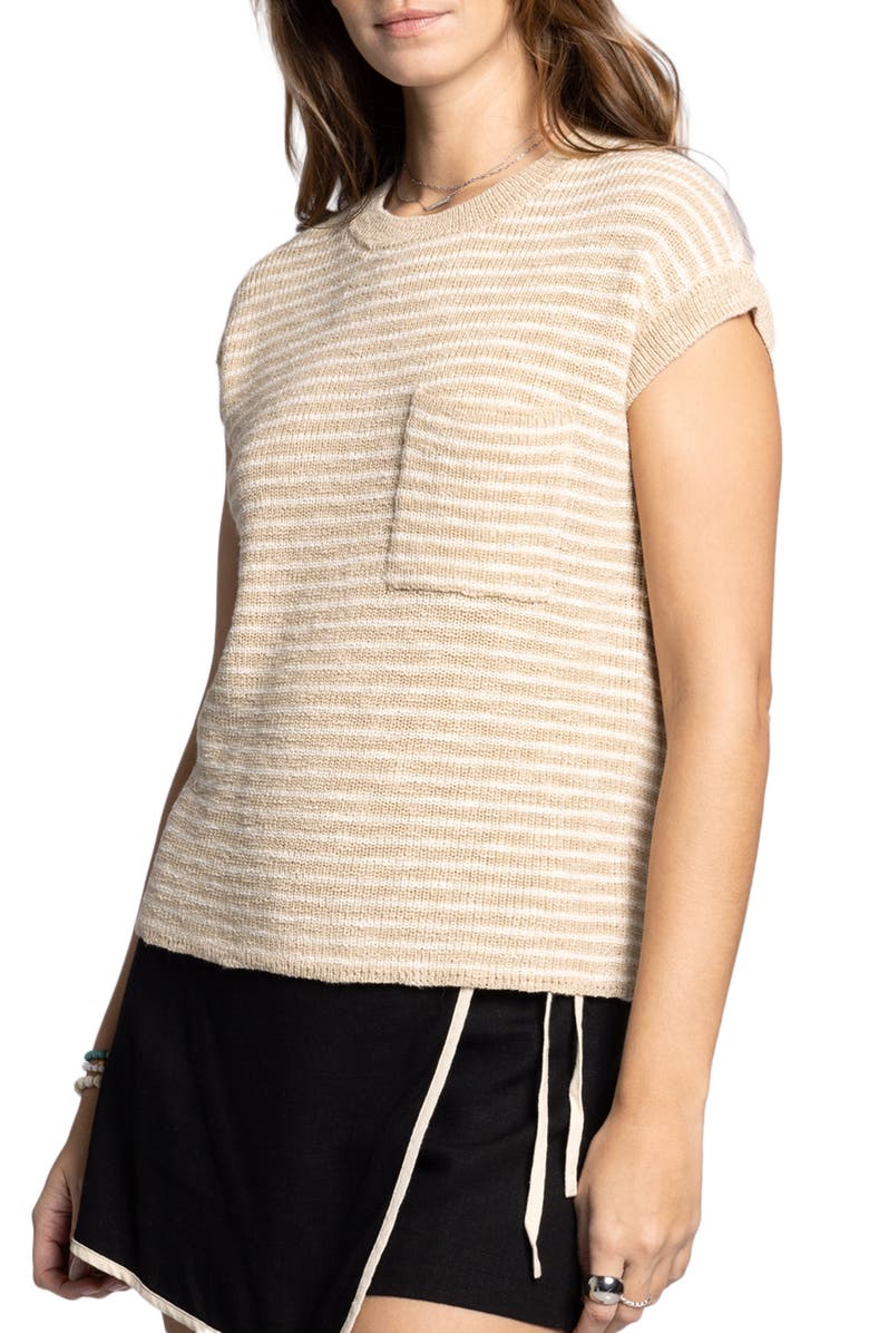 Thread & Supply Andie Short Sleeve Sweater, Alternate, color, Beige Ivory