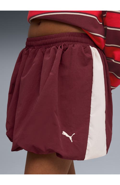 Puma T7 Bubble Hem Skirt In Burgundy