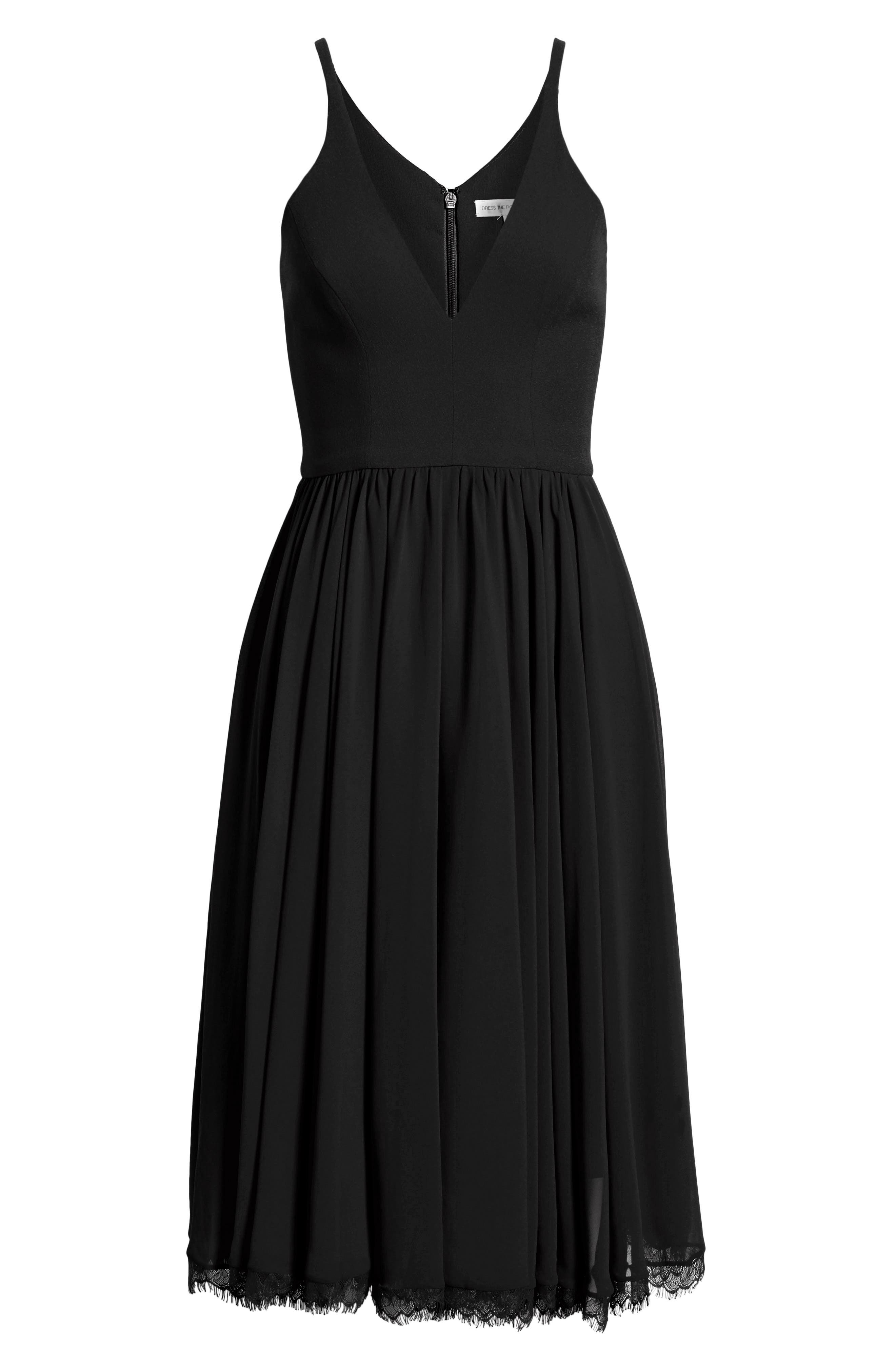 alicia mixed media midi dress dress the population Dress the Population Alicia Dress
