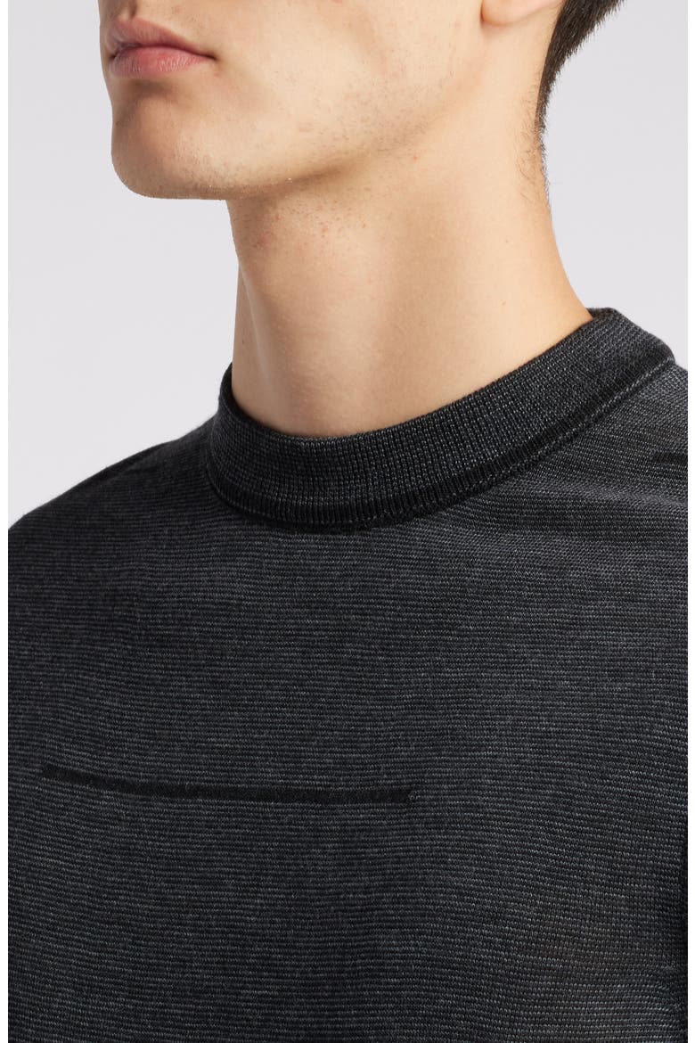 Albany Broken Stripe Wool Crewneck Sweater, Alternate, color, GREY