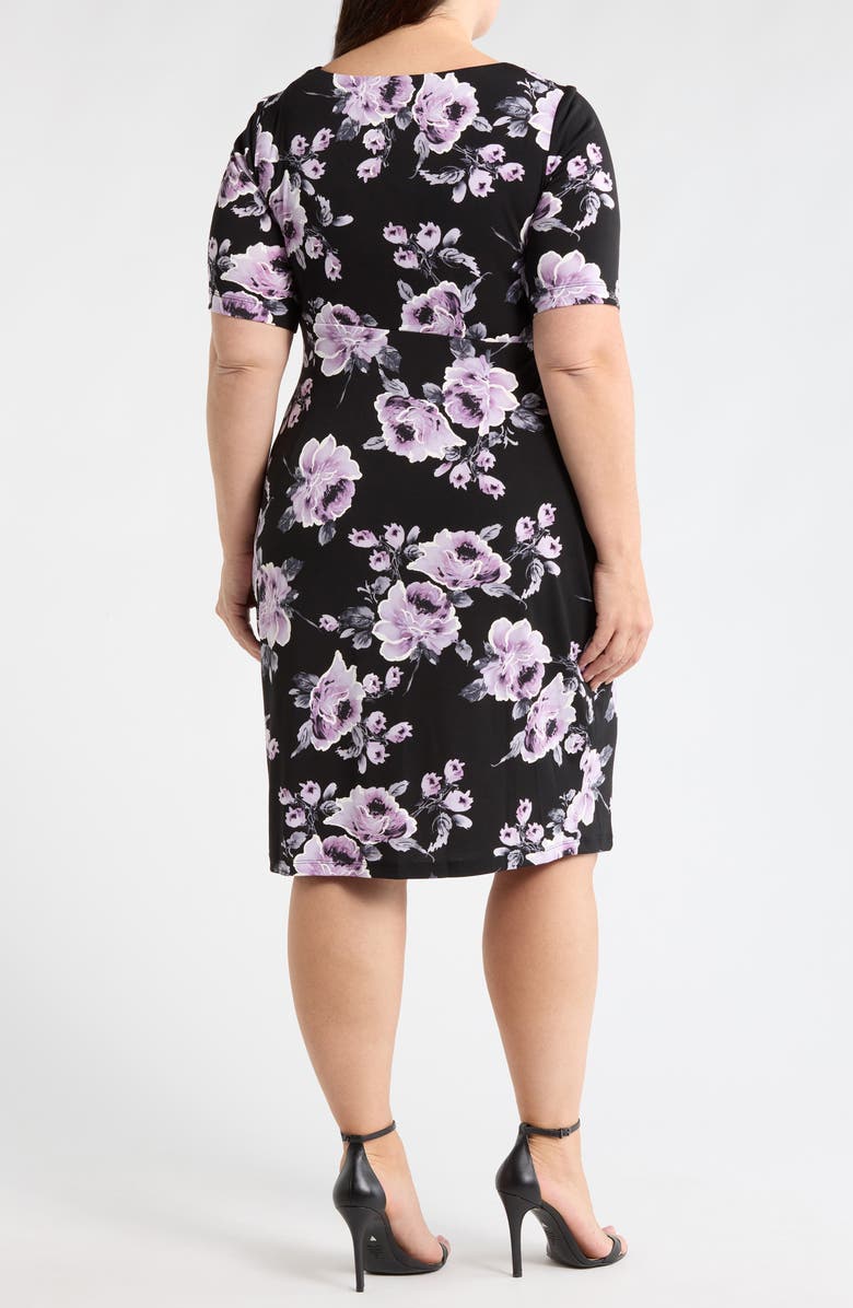 Connected Apparel Mock Wrap Dress, Alternate, color, Lilac
