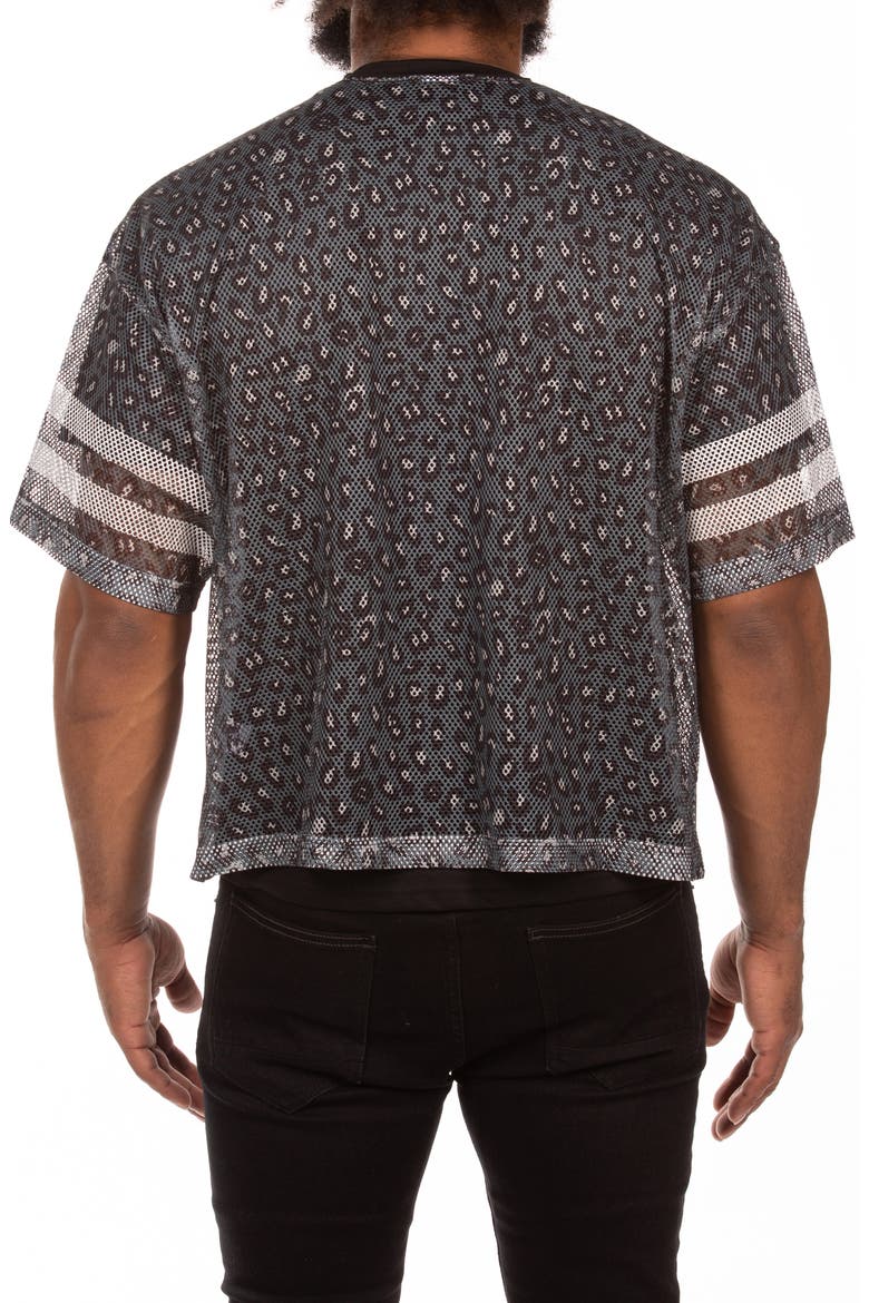 Eskimo Oversize Short Sleeve Mesh V-Neck Jersey, Alternate, color, BLACK