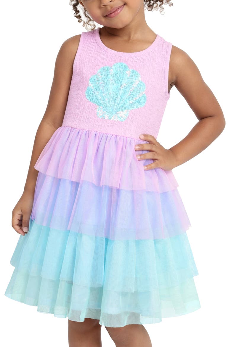 Kids' Sequin Seashell Tutu Dress, Alternate, color, LILAC/ MULTI