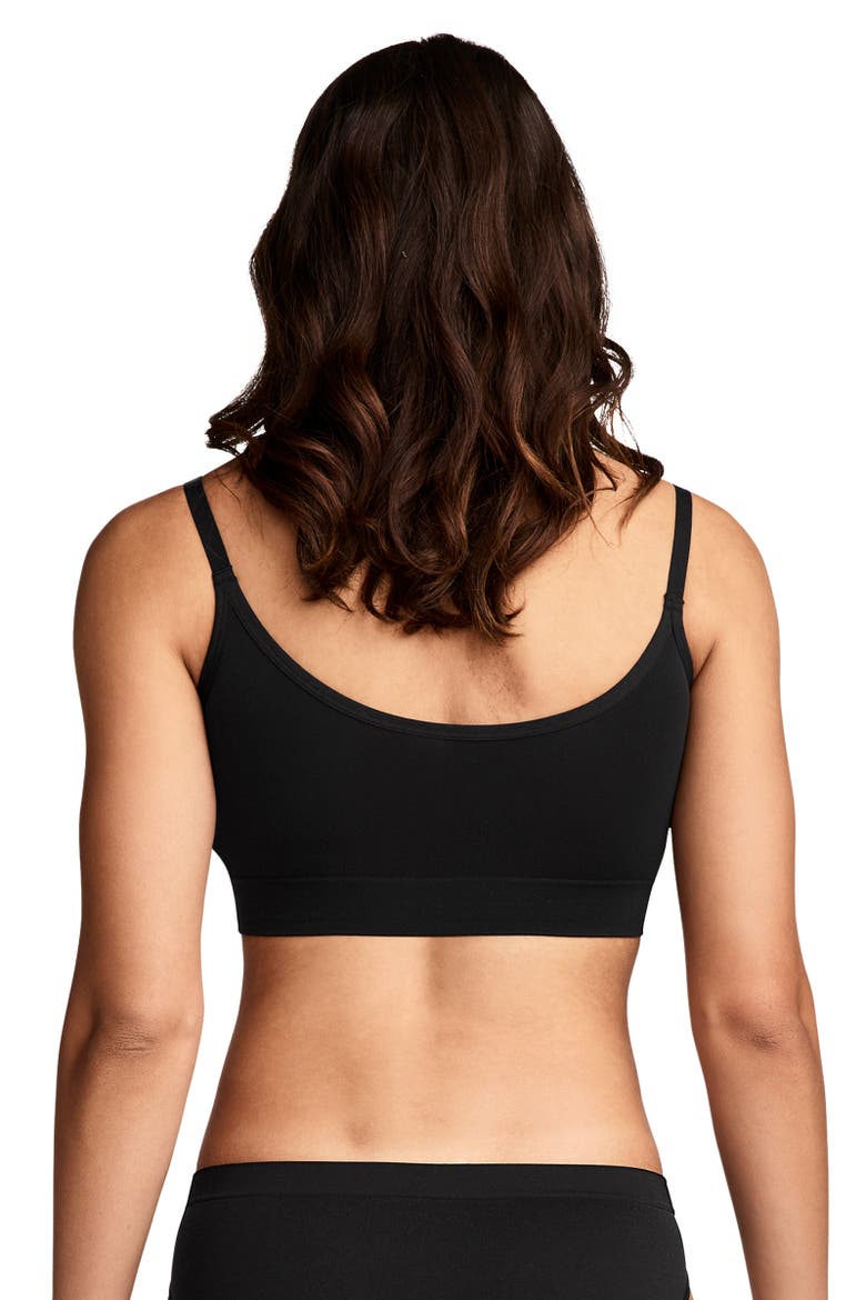 Women's Seamfree Back Smoothing Cami Strap Bralette, Alternate, color, Black