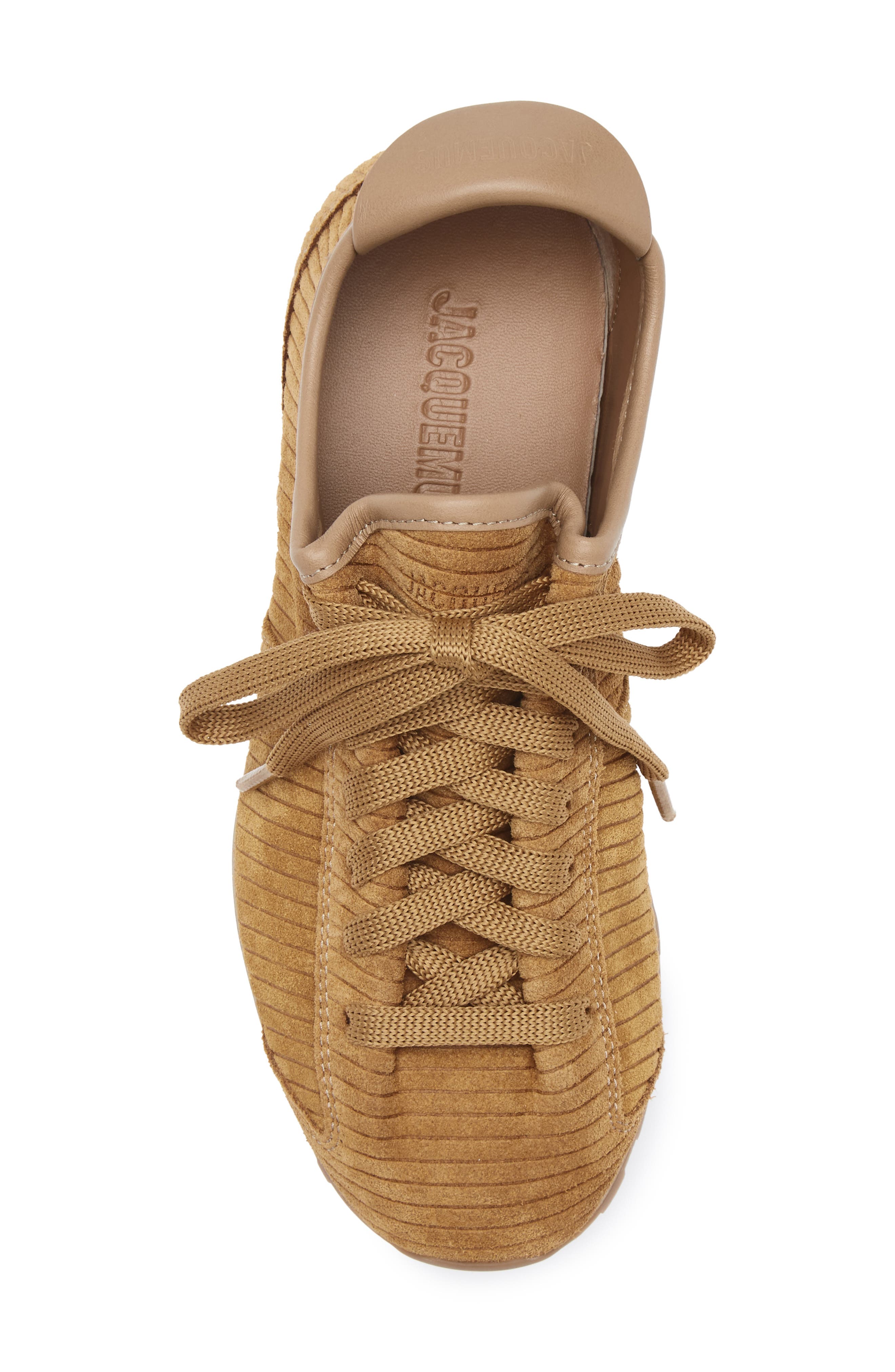 Jacquemus Corduroy Suede Tennis Sneaker, Alternate, color, Camel