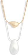 NORDSTROM RACK Two-Tone Layered Pendant Necklace