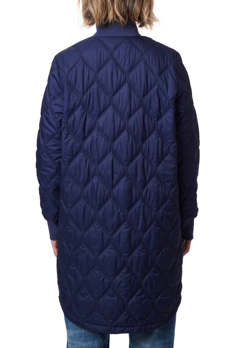 Rib Trim Quilted Liner Jacket, Alternate, color, NAVY