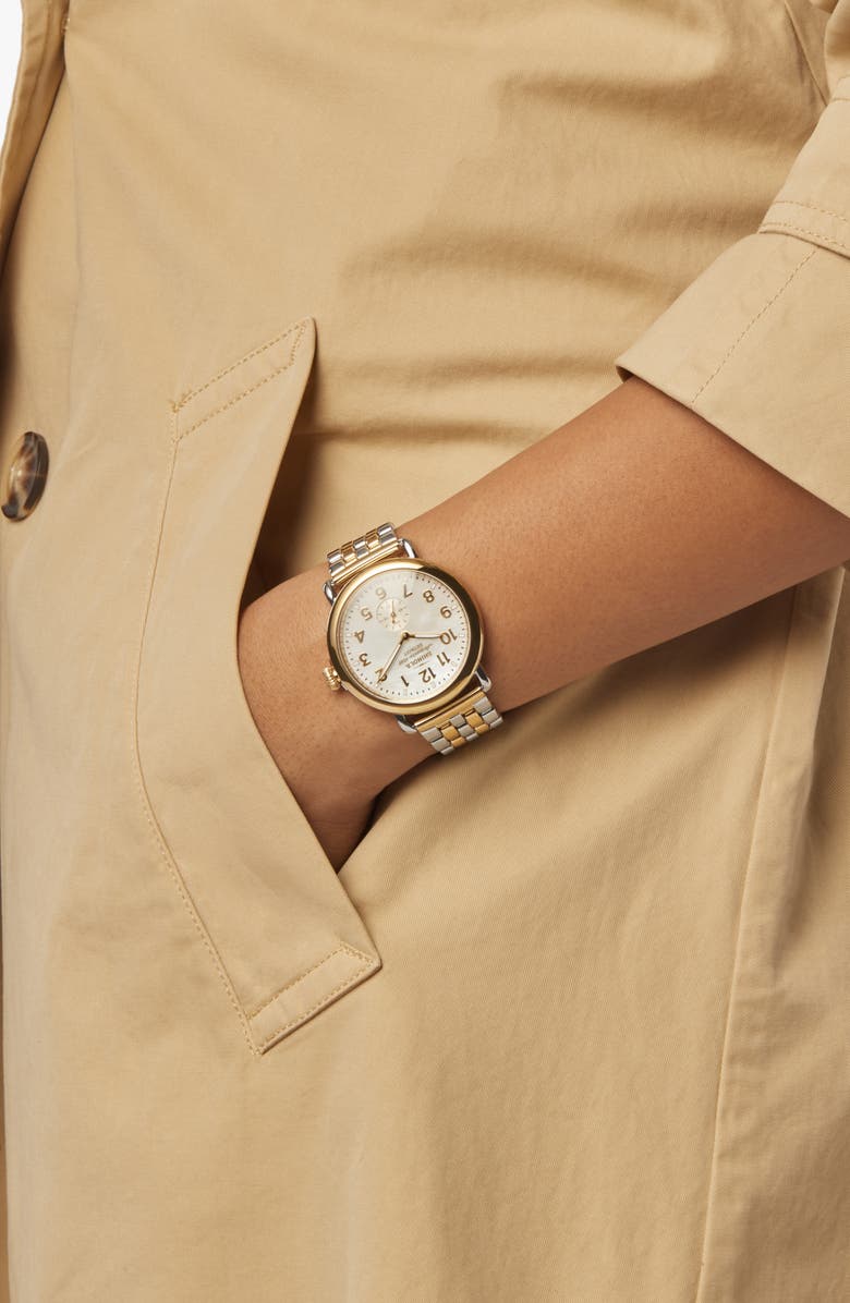 Shinola Runwell Sub Second Bracelet Watch, 41mm, Alternate, color, White/ Mop