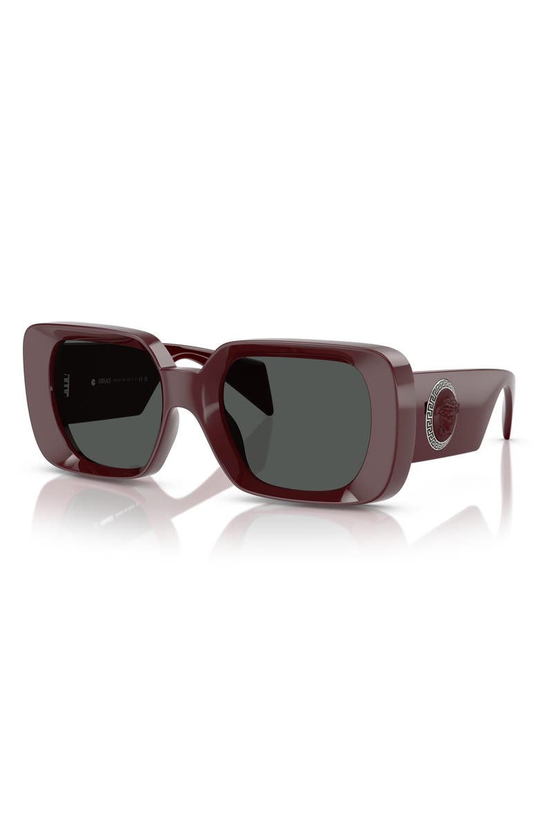Versace 54mm Square Sunglasses, Alternate, color, Bordeaux