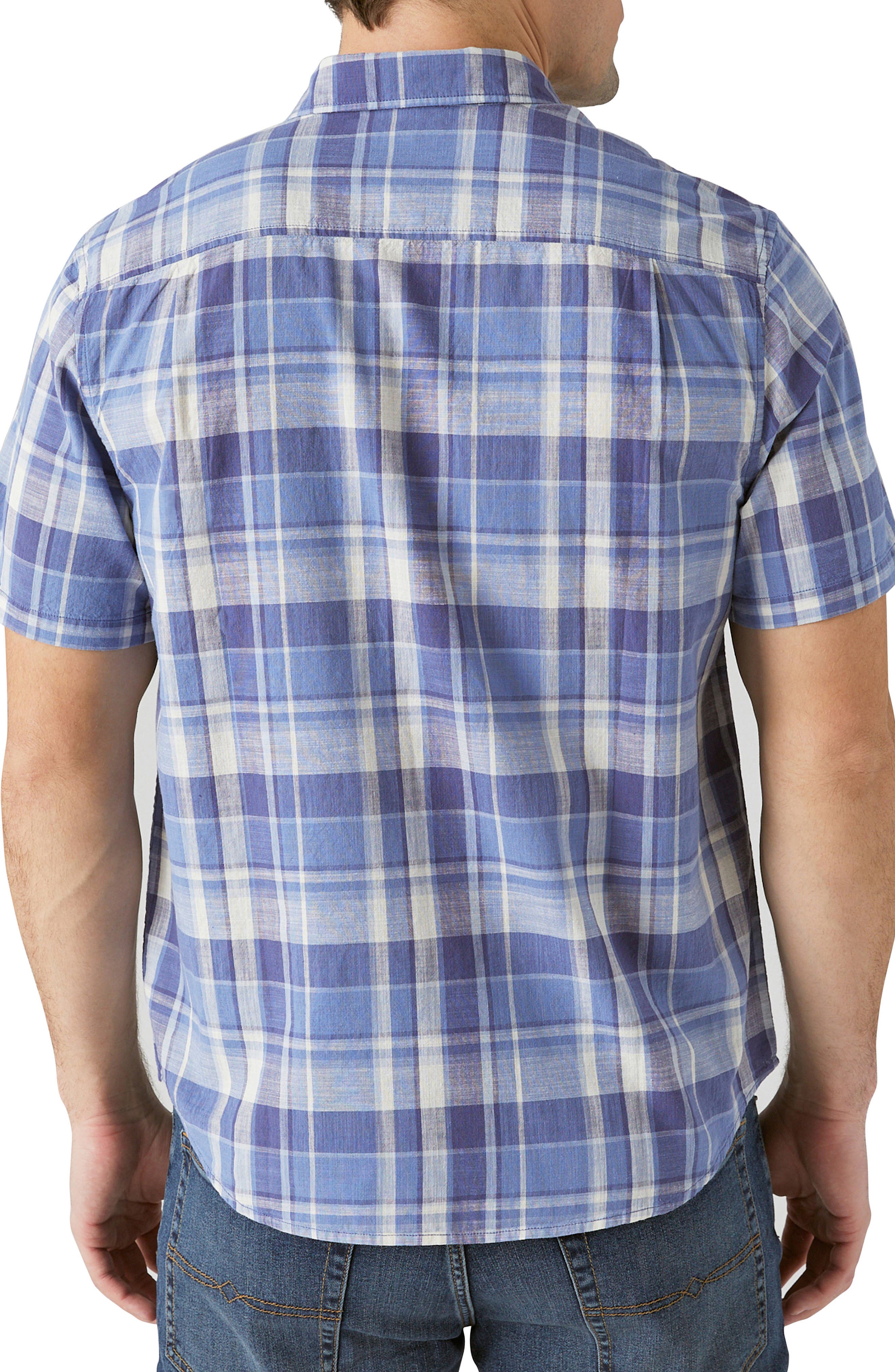 Plaid Short Sleeve Cotton Button-Up Shirt - image 4