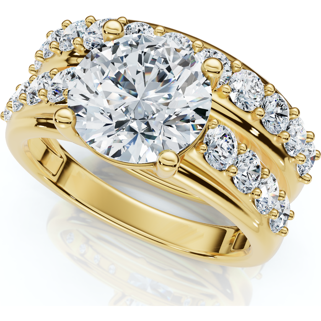 Bliss Diamond Certified 2 1/2ct Diamond Engagement Wedding Ring Set 14k Gold Lab Grown In 14k Yellow Gold