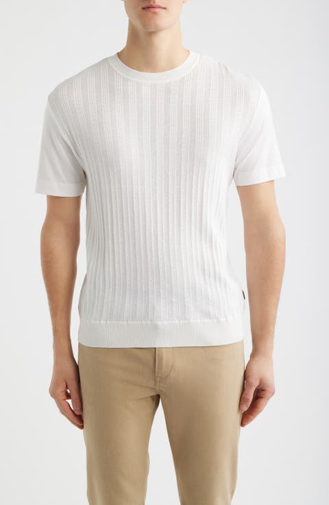 Tesar Textured Cotton & Silk T-Shirt