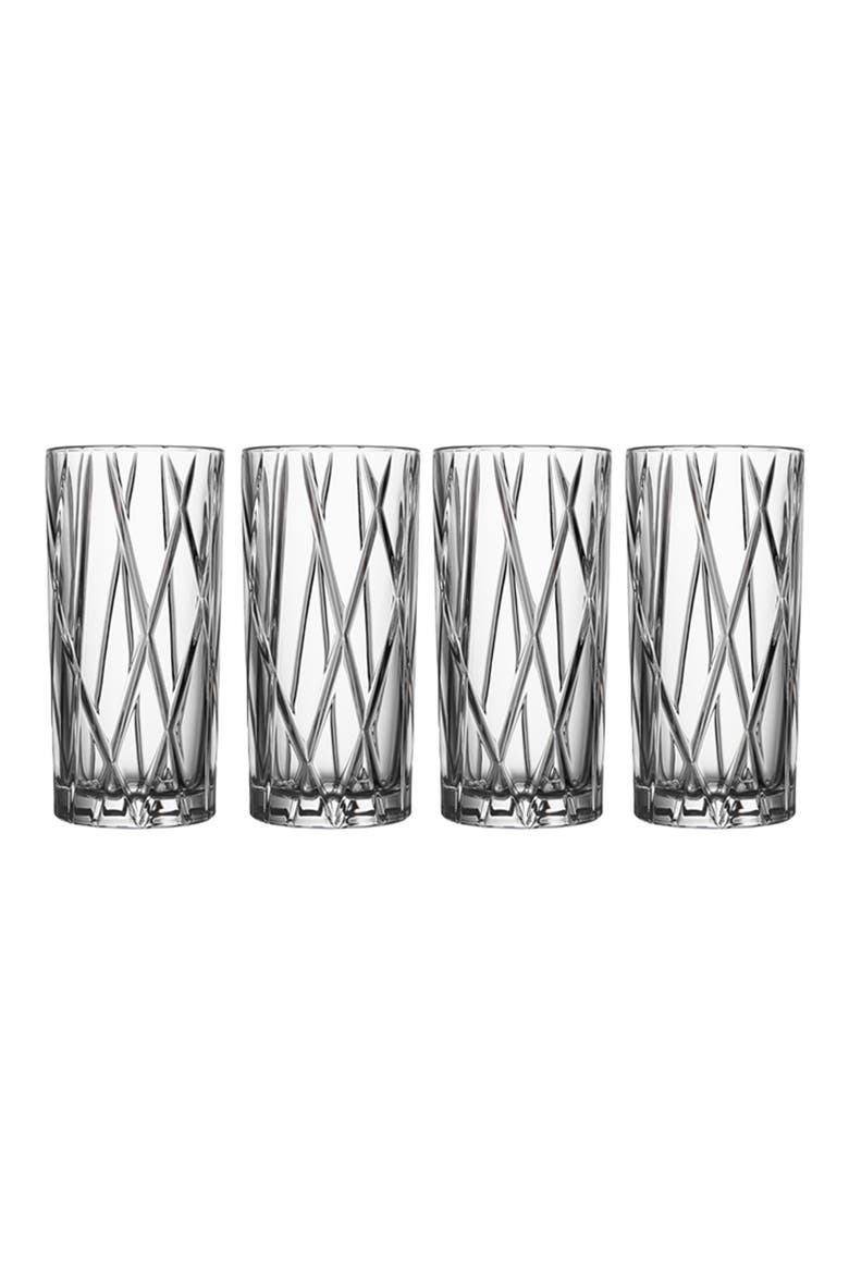 City Set of 4 Crystal Highball Glasses, Main, color, CLEAR