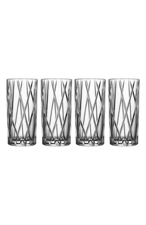 City Set of 4 Crystal Highball Glasses