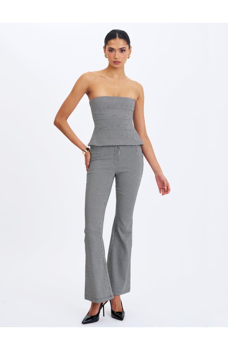 Miss Circle Ulli Micro-Houndstooth Flared Pants, Alternate, color, Hounstooth Grey