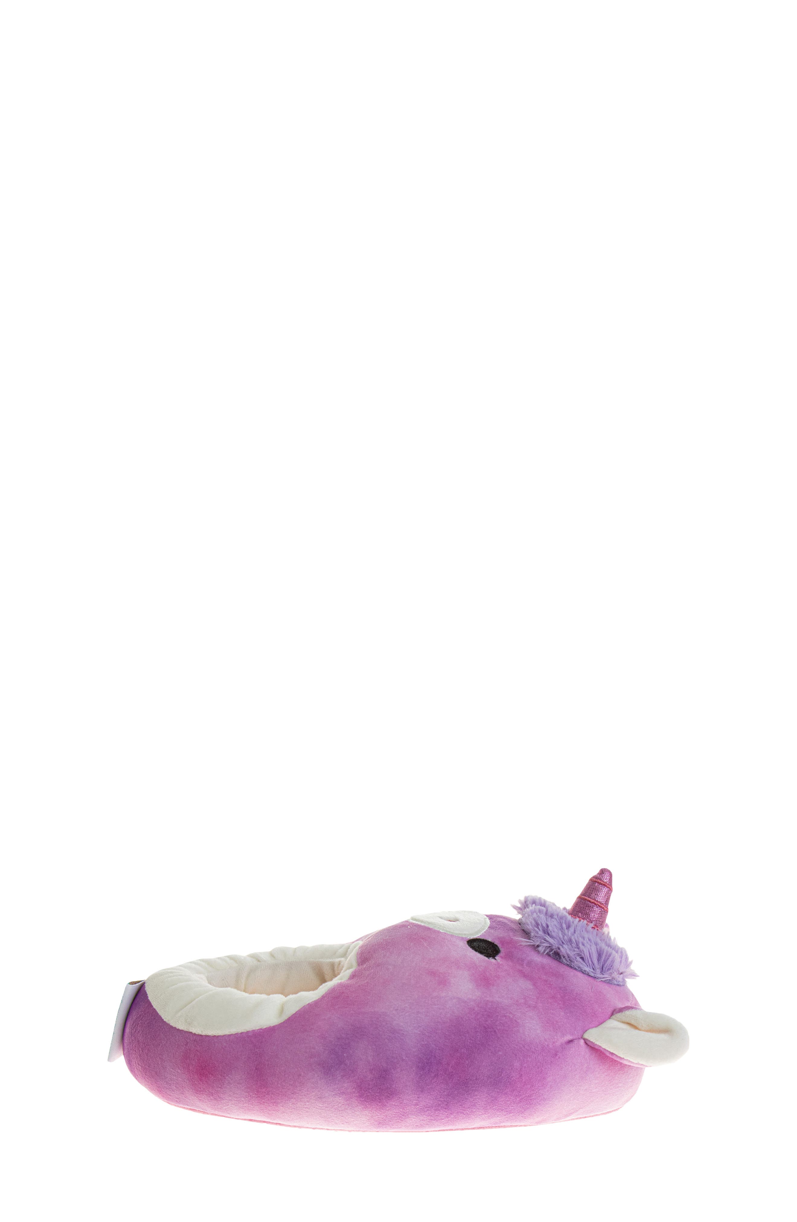 JOSMO Kids' Squishmallows Lola the Unicorn Plush Slipper, Alternate, color, Tie Dye/ Purple