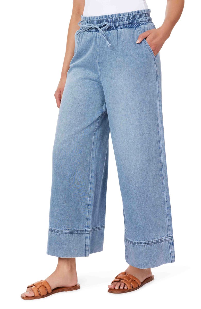 Kensie Stitch Detail Cropped Wide Leg Jeans, Alternate, color,