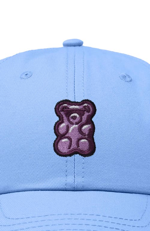 Dalix Purple Gummy Embroidered Cap In Light Blue