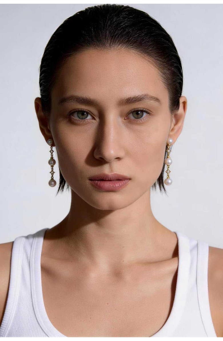 Classicharms Juliette Pearl Drop Earrings, Alternate, color, Gold