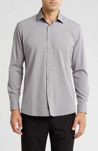 TOM BAINE Slim Fit Solid Wrinkle Resistant Performance Stretch Button-Up Shirt