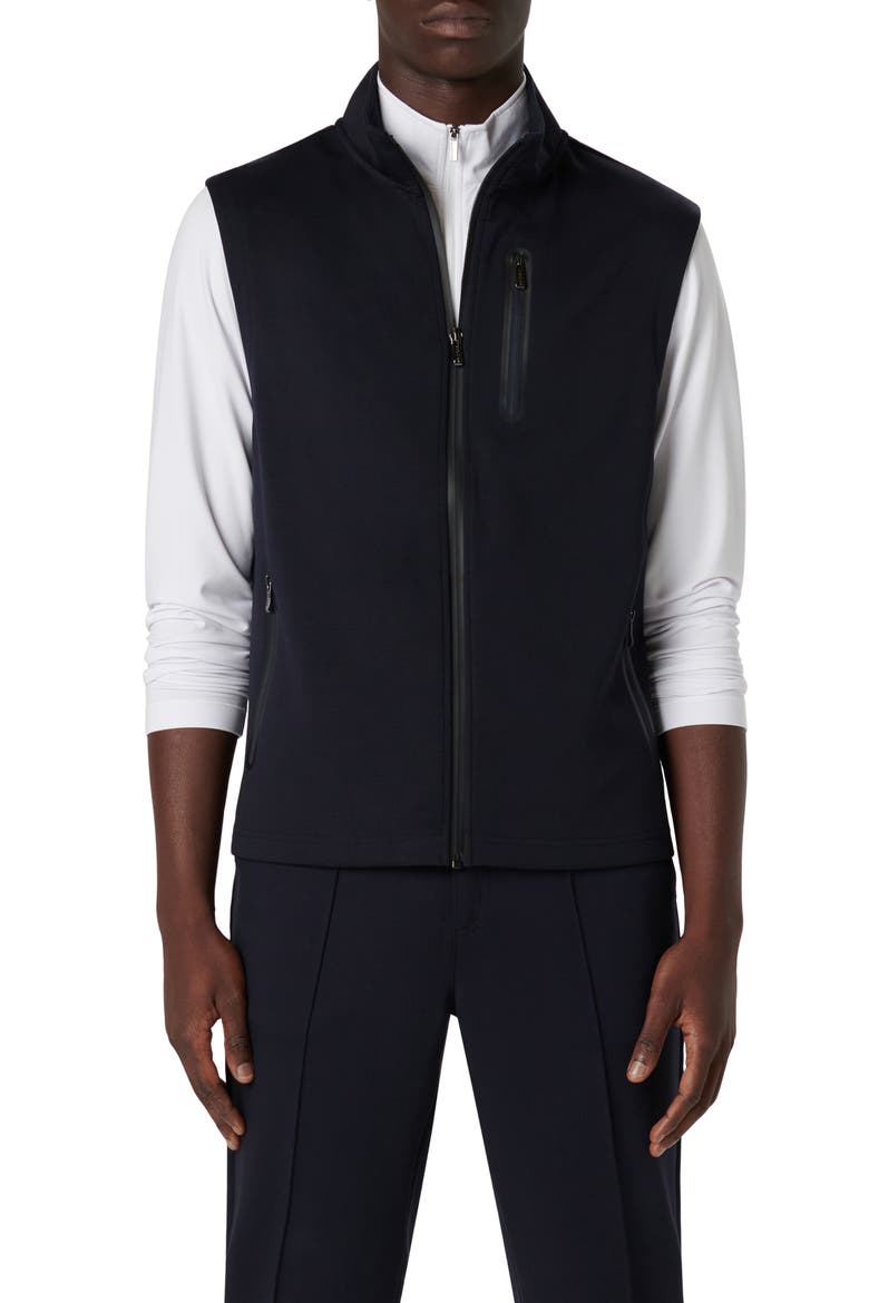 Knit Zip-Up Vest, Main, color, NAVY