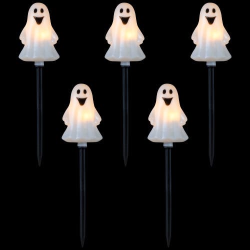 Northlight Lighted Ghost Shaped Halloween Outdoor Pathway Markers In Black