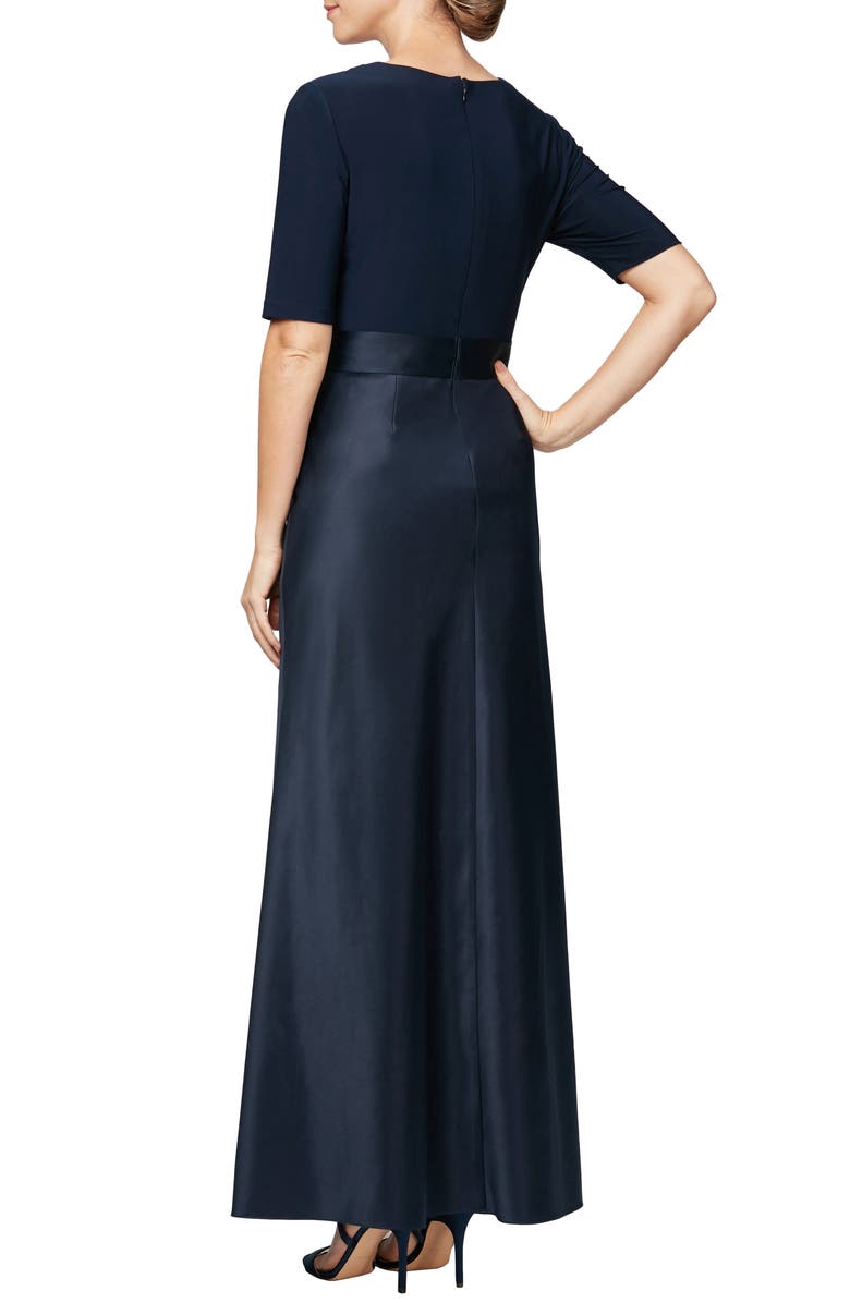 Alex Evenings Mixed Media Gown, Alternate, color, 