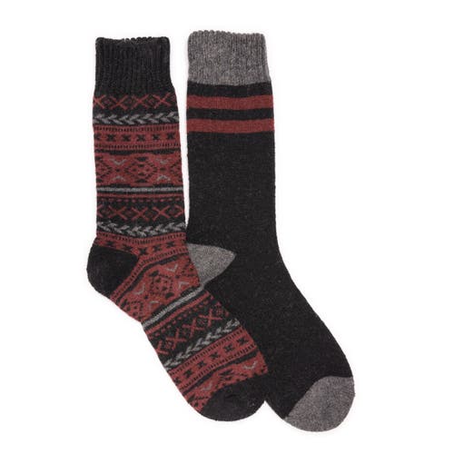 Muk Luks Wool Blend Socks 2 Pair Pack In Multi