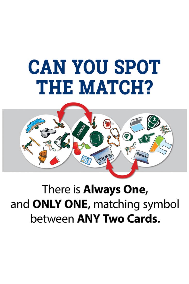 Michigan State Spot It! Card Game, Alternate, color, Multicolor