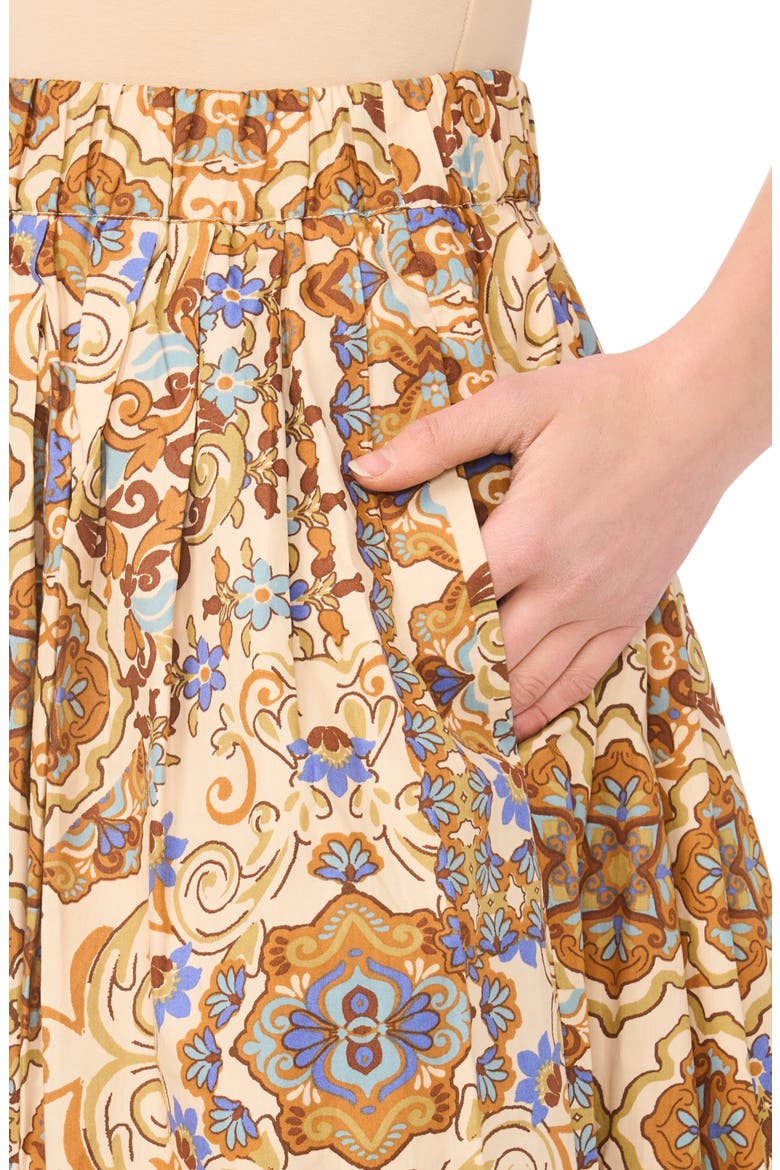Bandana Print Cotton Midi Skirt, Alternate, color, EMPERADOR