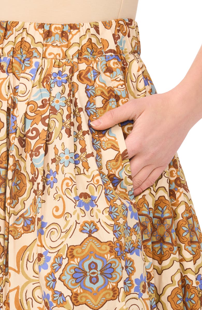 Halogen<sup>®</sup> Bandana Print Cotton Midi Skirt, Alternate, color, Emperador