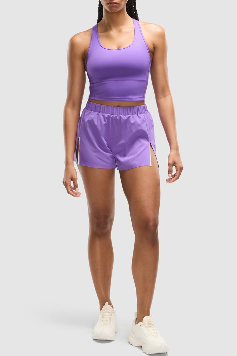 Output Geometric Run Short, Alternate, color, Bright Purple