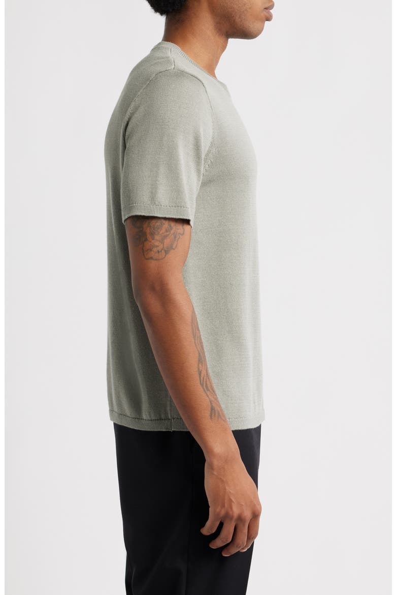 Short Sleeve Crewneck Sweater, Alternate, color, GREEN CHAPARRAL