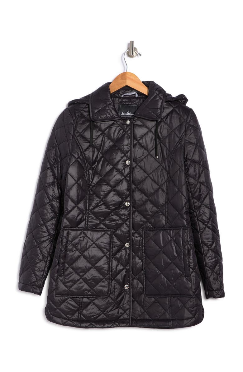 Sam Edelman Hooded Short Quilted Coat, Alternate, color,