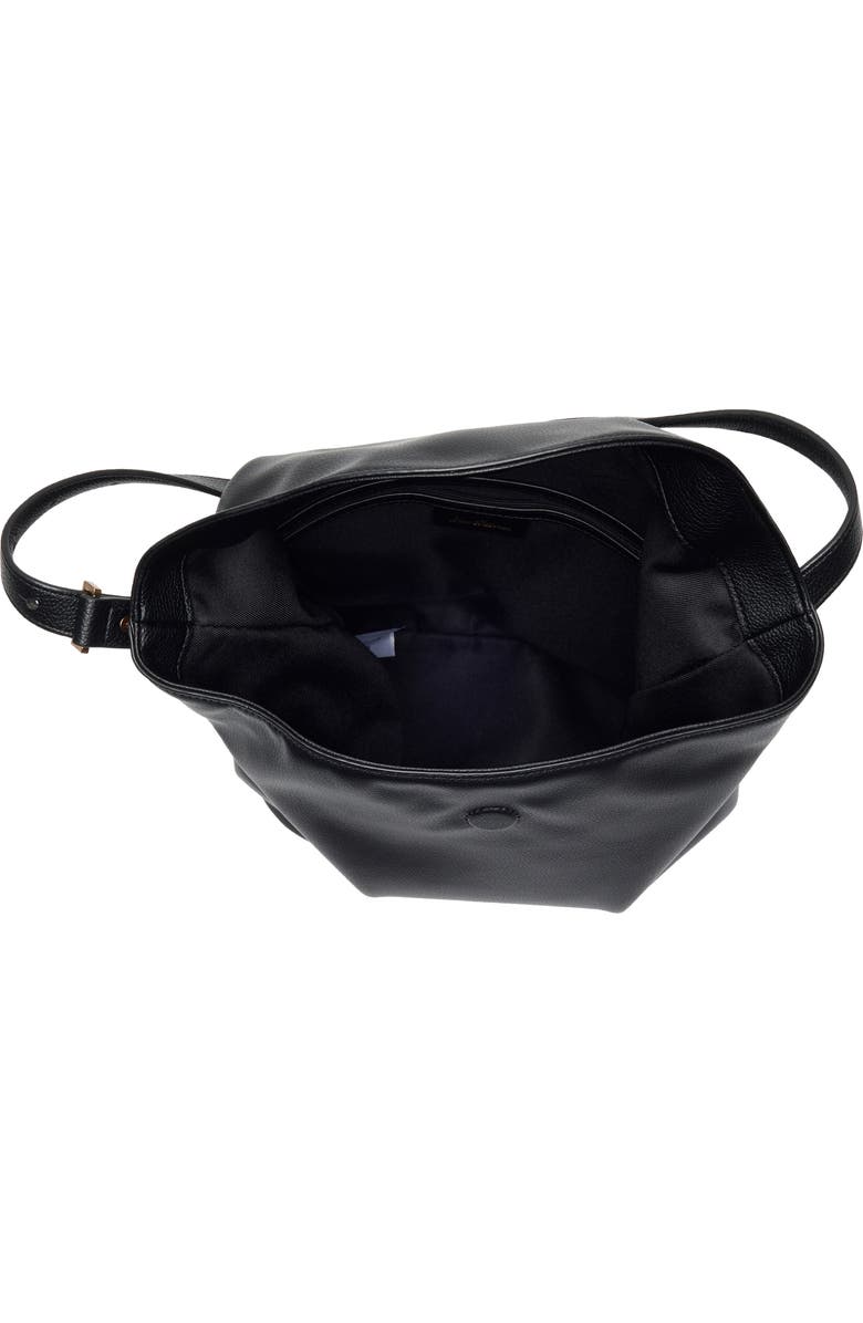 Sam Edelman Harlyn Pebbled Leather Bucket Bag, Alternate, color, Black