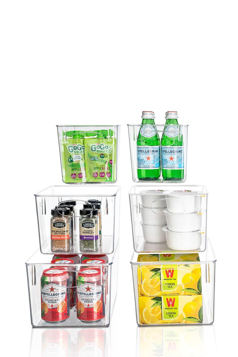 Clear 6-Piece Kitchen Bin Set, Alternate, color, CLEAR
